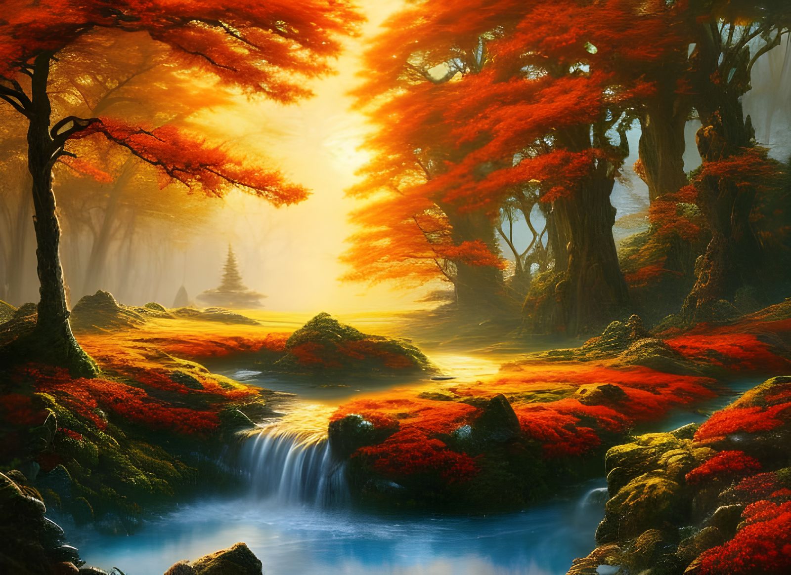 Four Seasons Landscape: Fantasycore Masterpiece