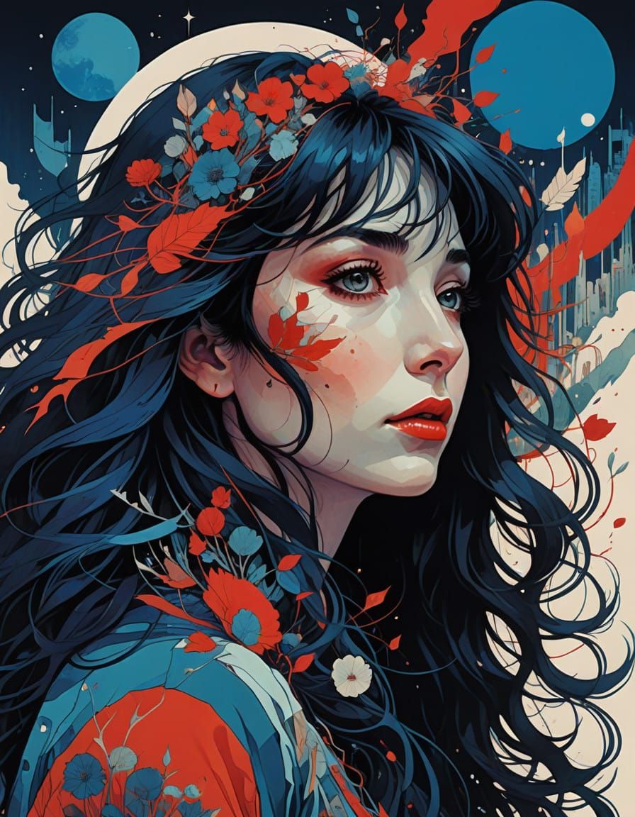 Vibrant Triadic World of a Dreamy Girl in Hypermaximalism St...