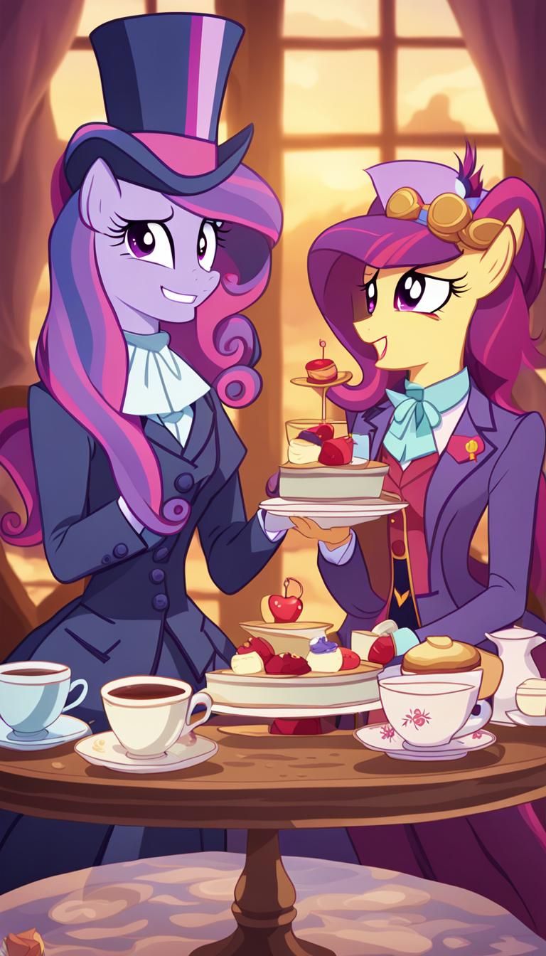 Edwardian Ladies Twilight Sparkle Hypnotized at Tea