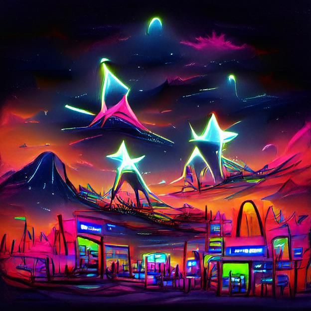 Neon Starscape: A Galaxy of Color