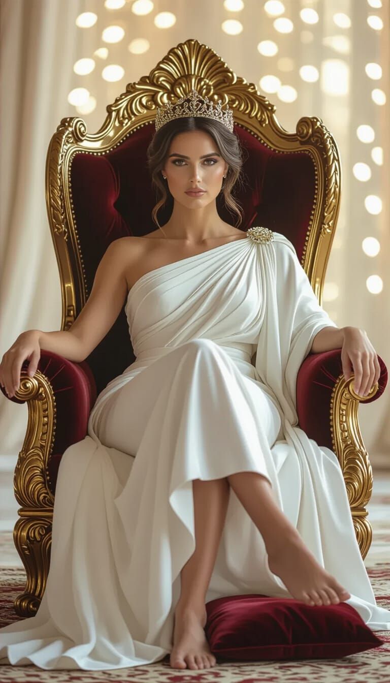Barefoot Empress on Golden Throne: Roman Portrait