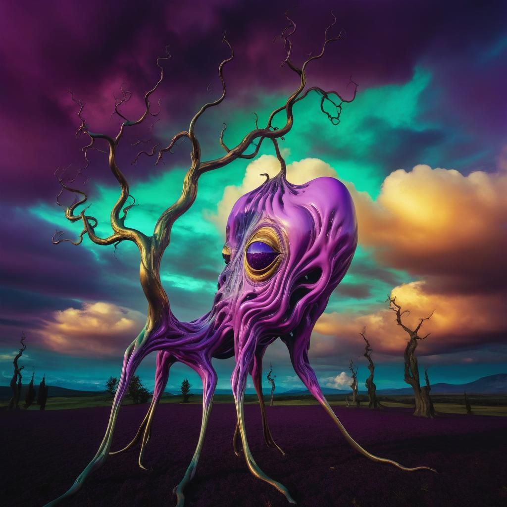Surreal Dreamlike Creature in a Dali-esque Landscape