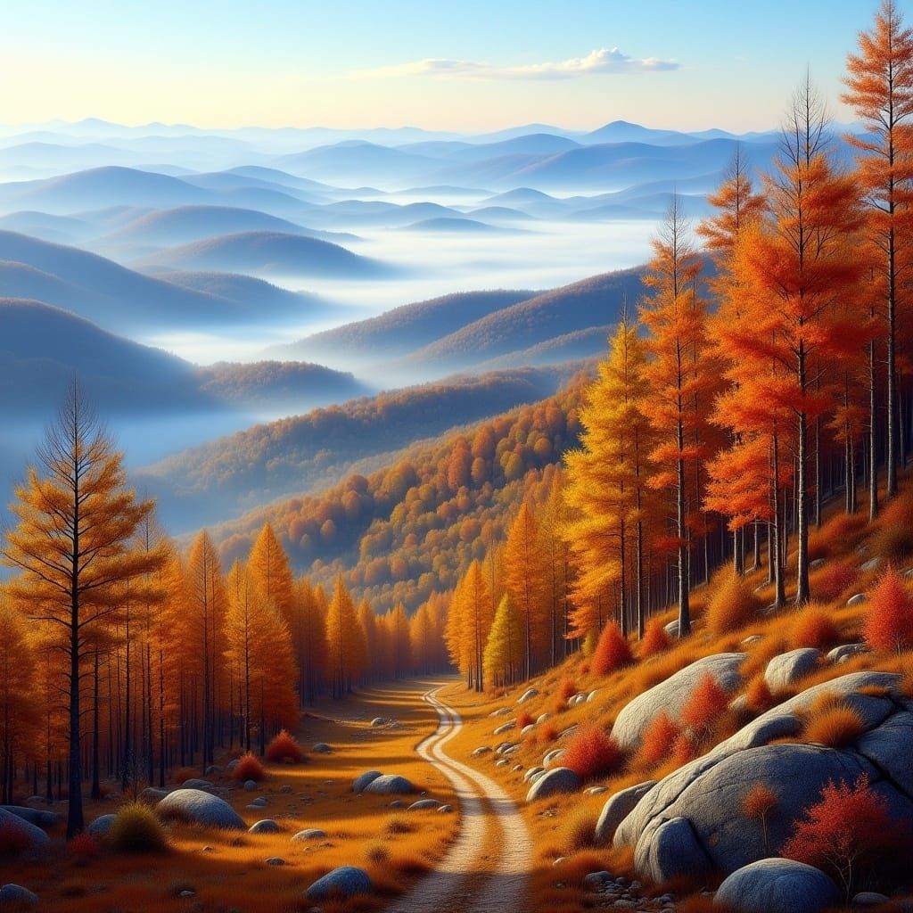 Blue Ridge Parkway Gorge in Autumn Colors