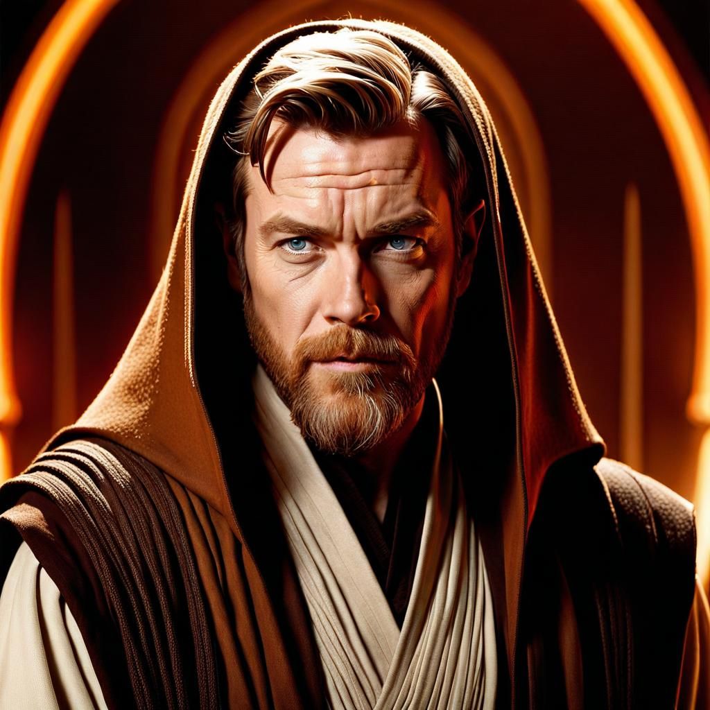 Hyperrealistic Portrait of a Jedi Master in 8K