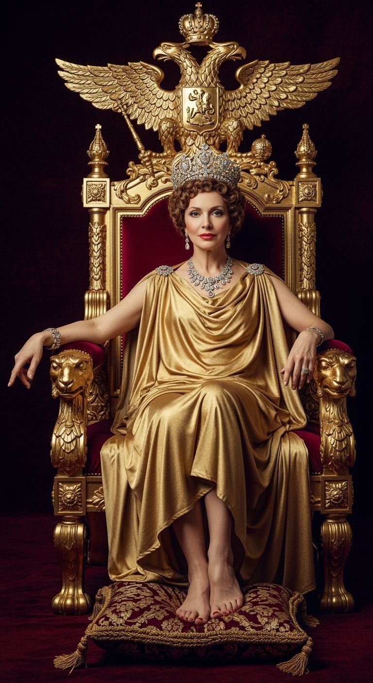 Tsarina on Gold Throne in Leibovitz Style Photography