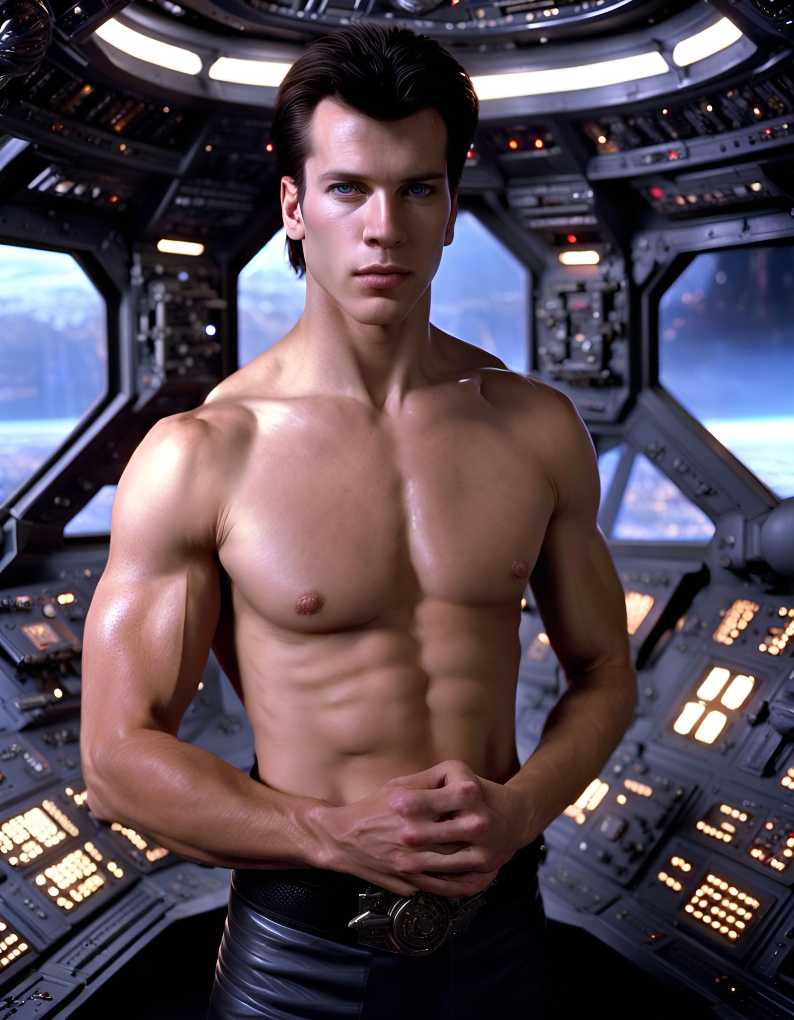 Hyperrealistic Kosh on Spaceship Command Deck