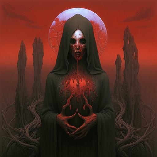 Bloody Mary in Dark Surrealist Style