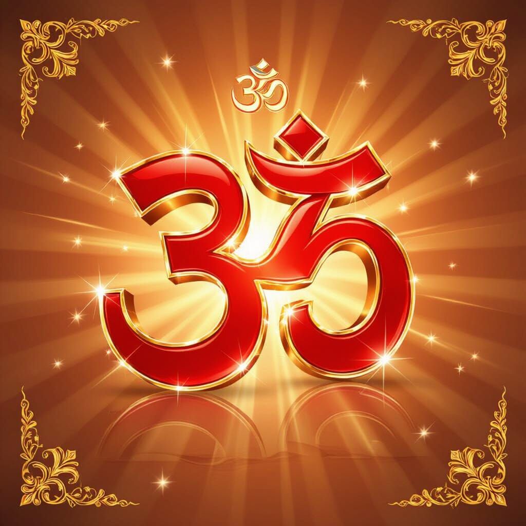 Hindu Spiritual Graphic With "जय जिनेन्द्र" In Red And Gold