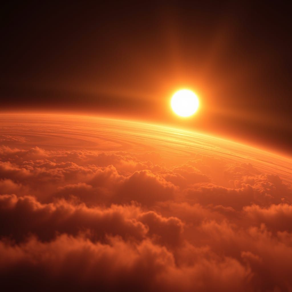Kepler-452b Sunrise: Hyperrealistic Exoplanet Art