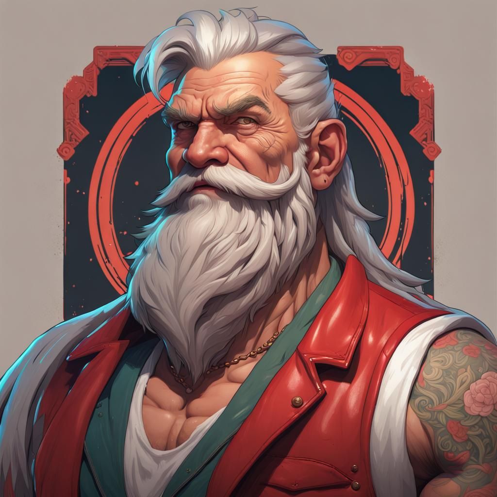 Rock and Roll Santa Claus Portrait