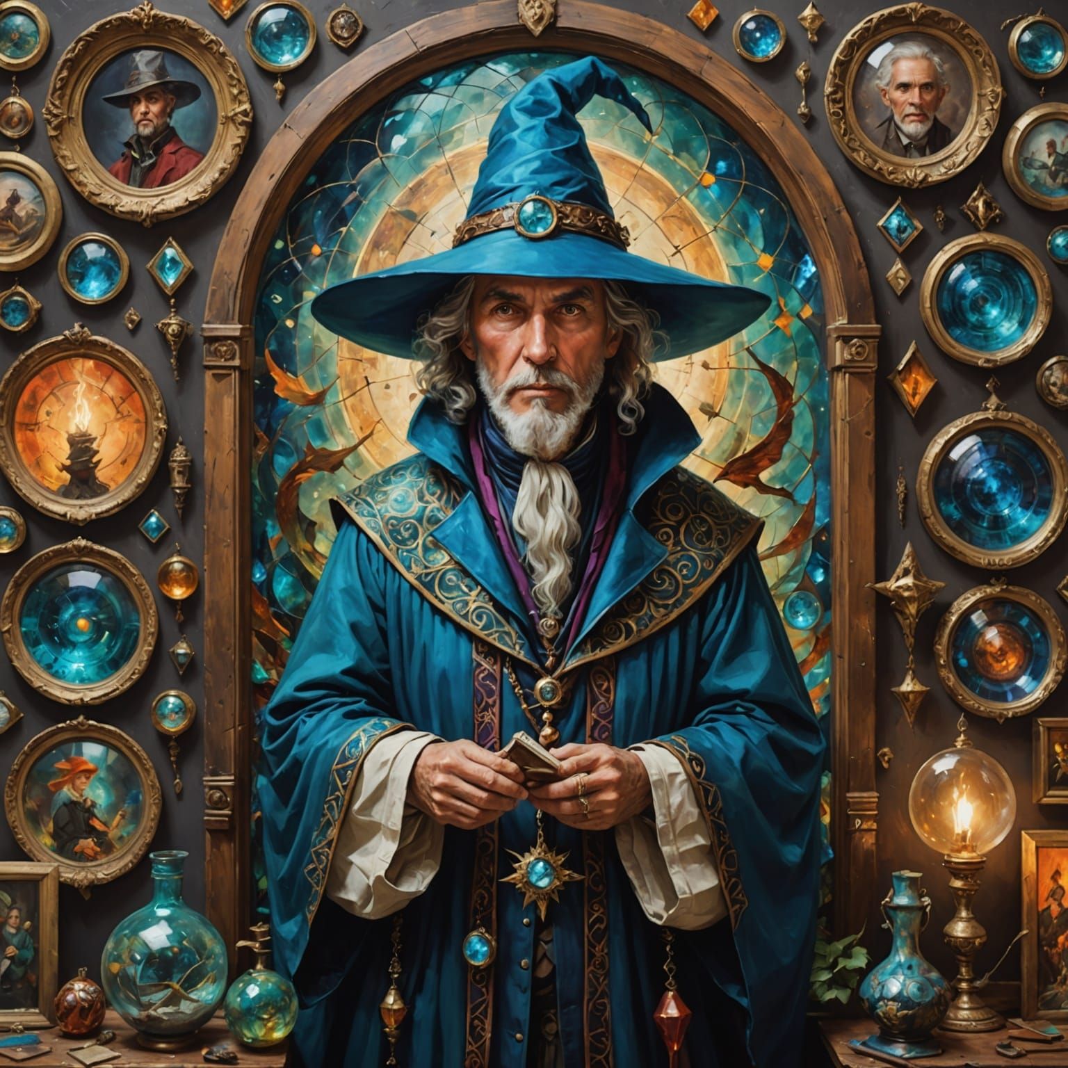 Eccentric Mage in Eclectic Art Collection