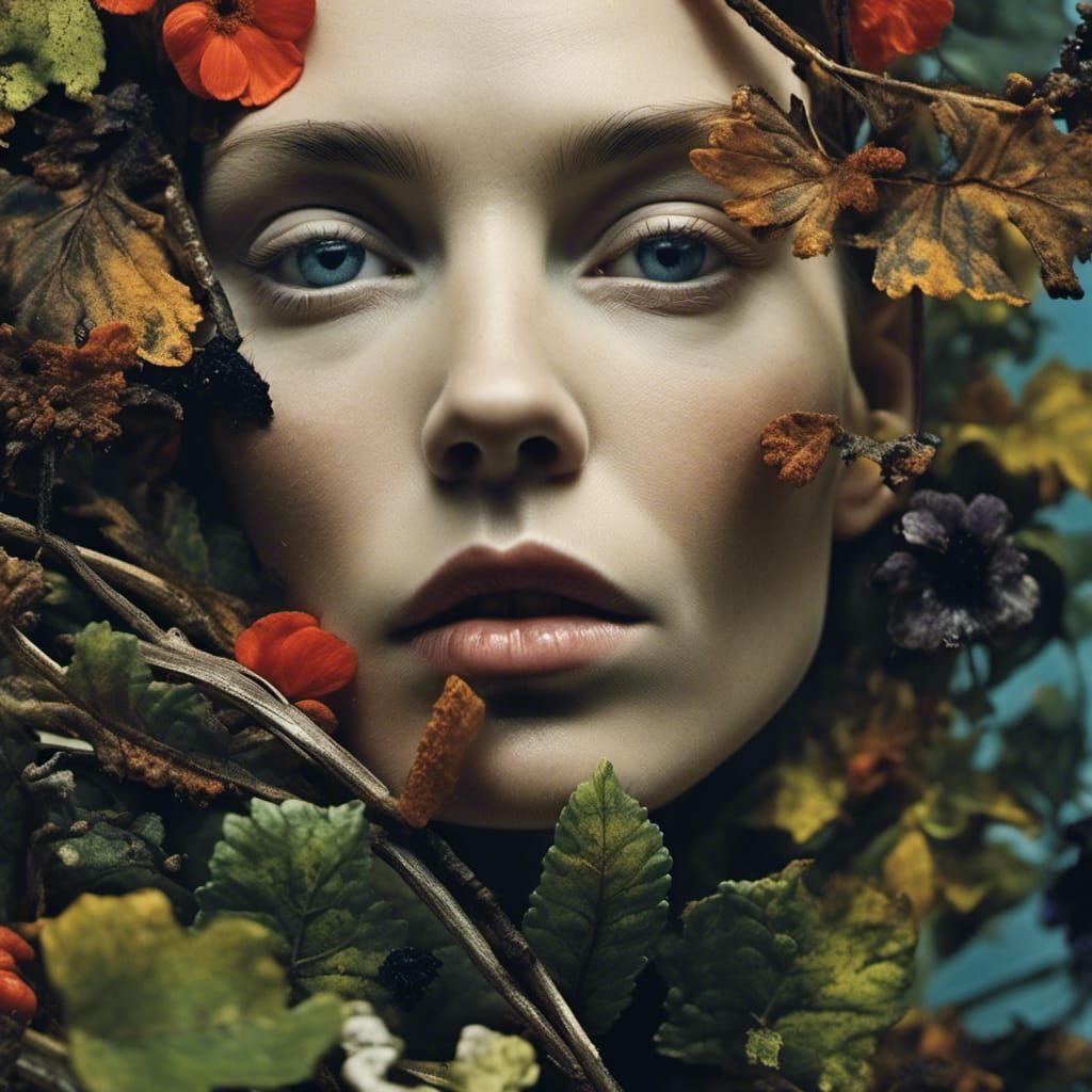 Hyperrealistic Portrait of Woman in Nature