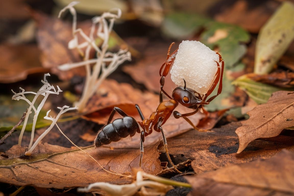 Ant's Journey: National Geographic-Style Ground Shot