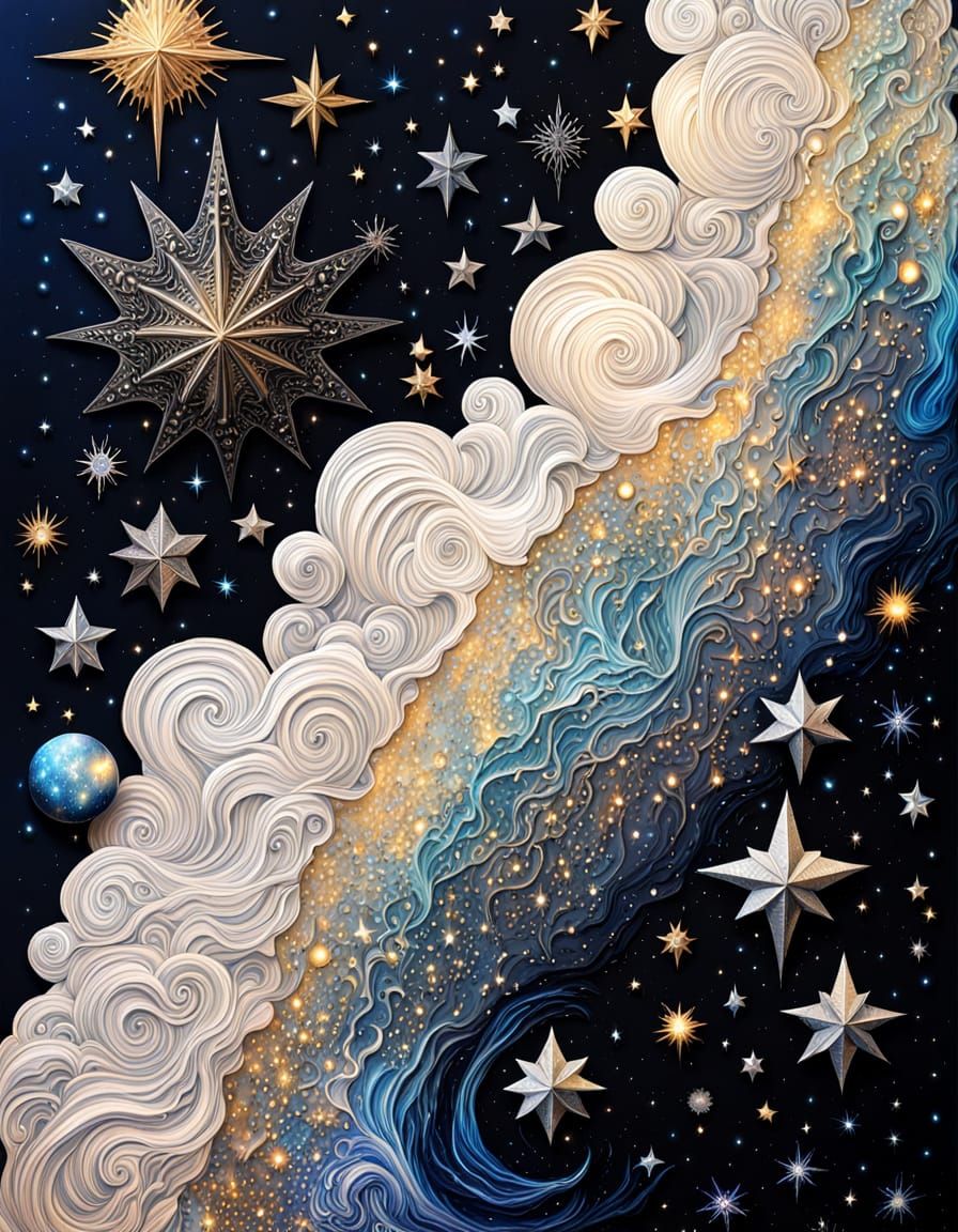 Starlight Constellations in Steampunk Spacecore Style