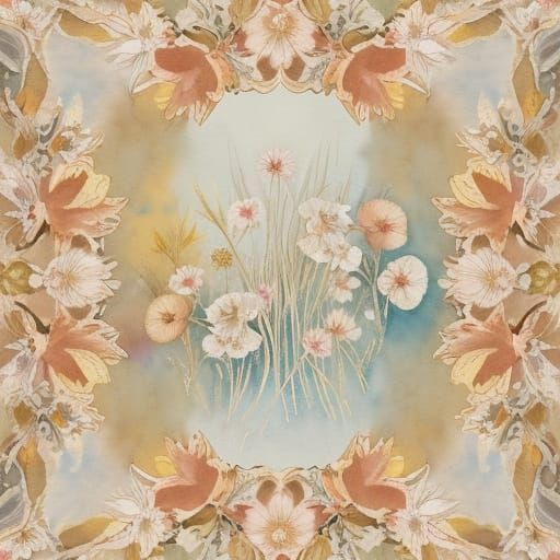 Woman in Calico Dress Watercolor Painting