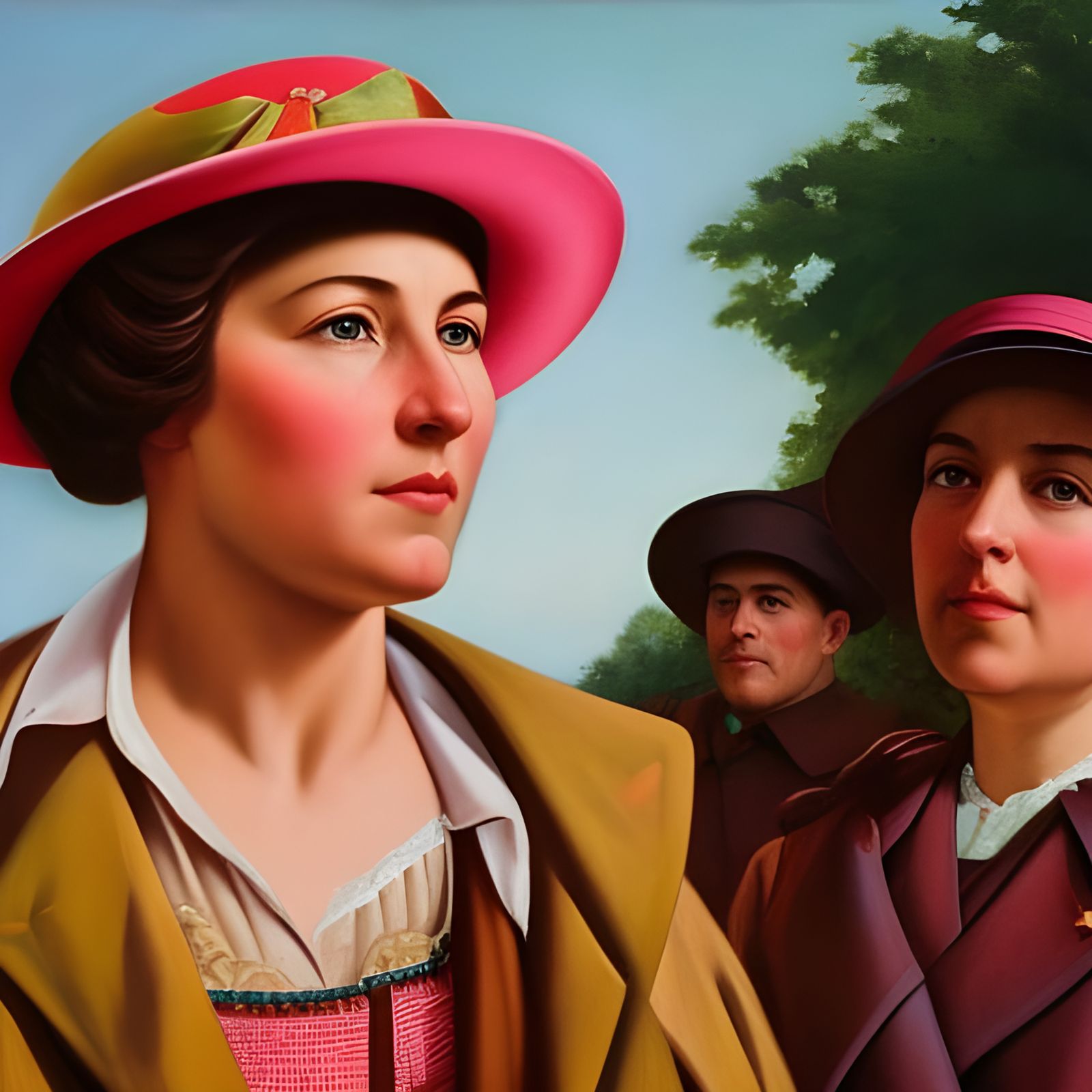 Socialist Realism Woman with Pink Bandana