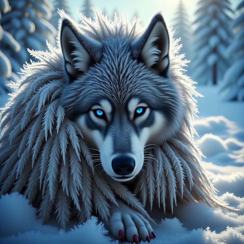Werewolf Protector in a Fierce Winter Landscape