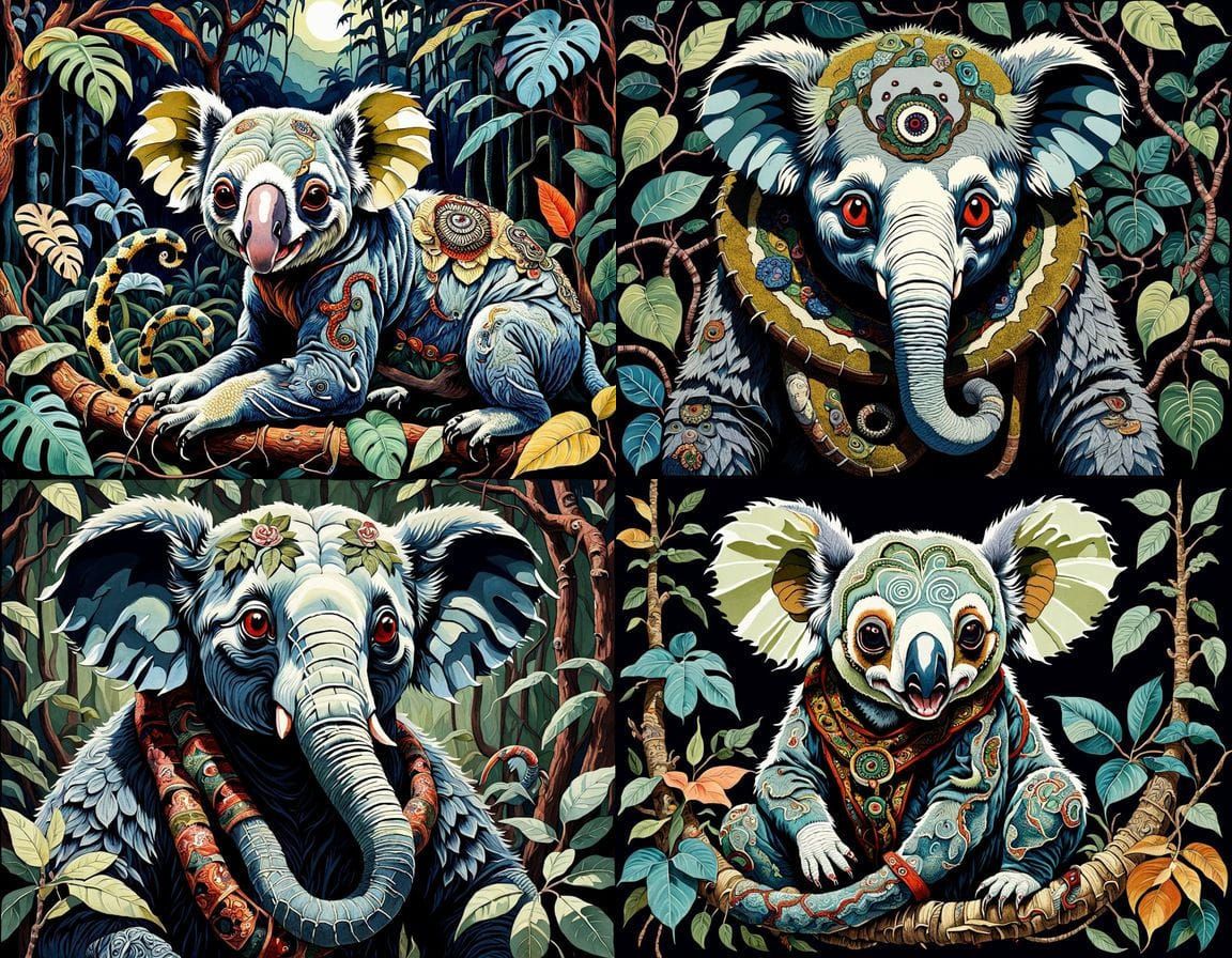 Surreal Jungle Abomination in Eclectic Artistic Style