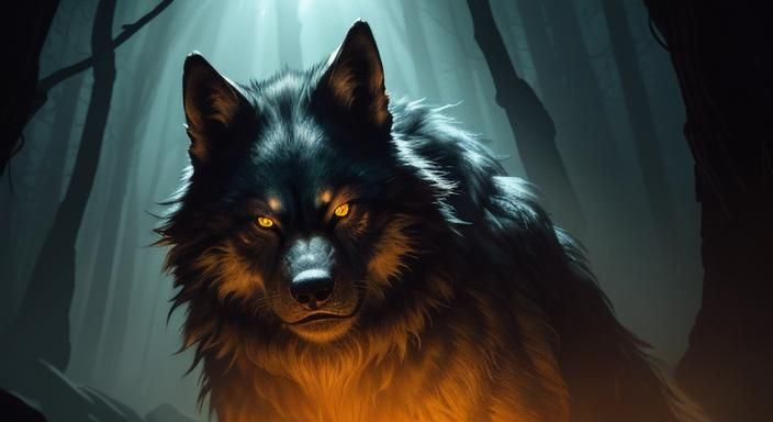 Werewolf Portrait in Rembrandt Lighting