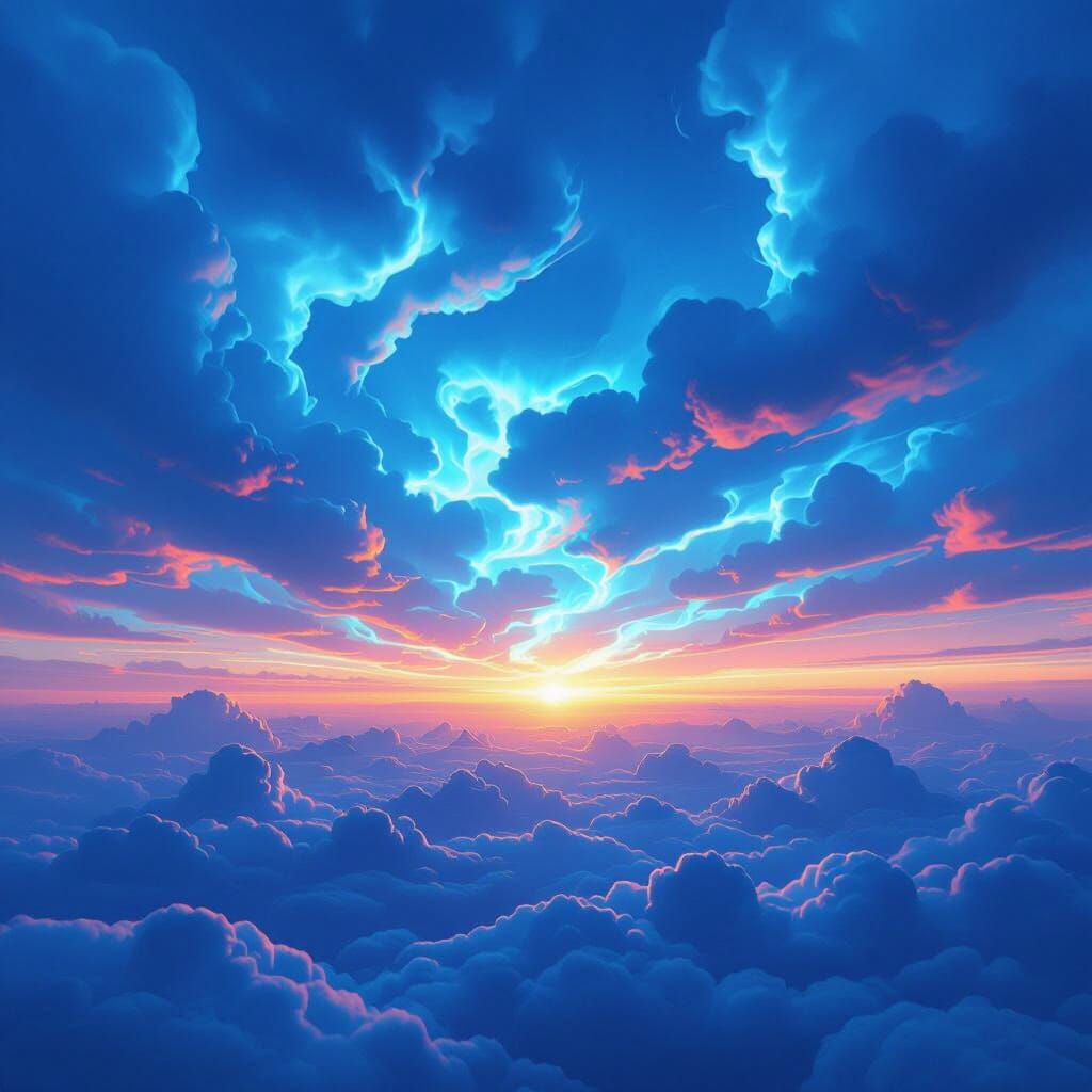 Electric Blue Clouds Over Sub-Saharan Africa