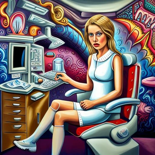 Dental Nurse in Graffiti Art Style