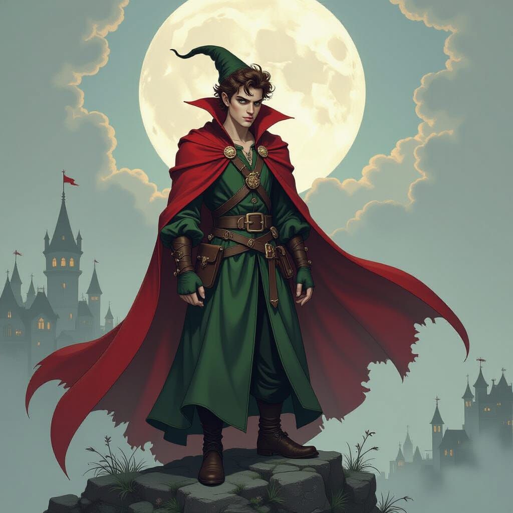 Vampire Peter Pan in Gothic Horror Style