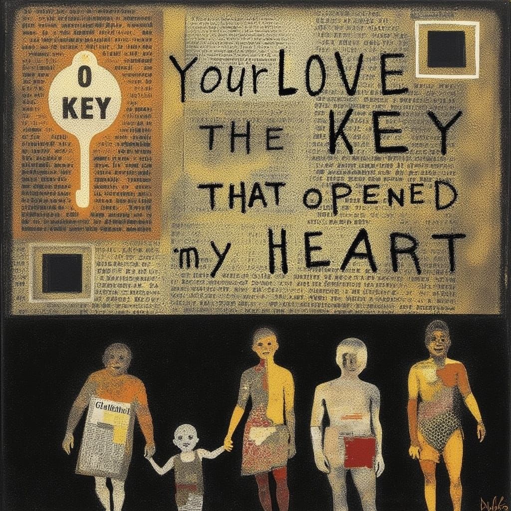 Mixed Media Artwork in Basquiat, Rauschenberg, Kahlo Styles