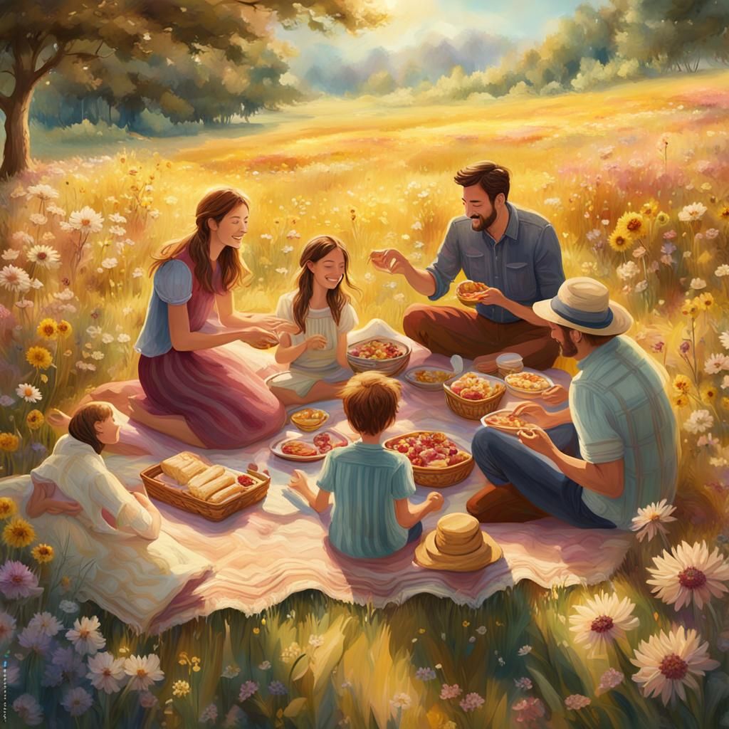 Whimsical Summer Picnic in a Lush Meadow