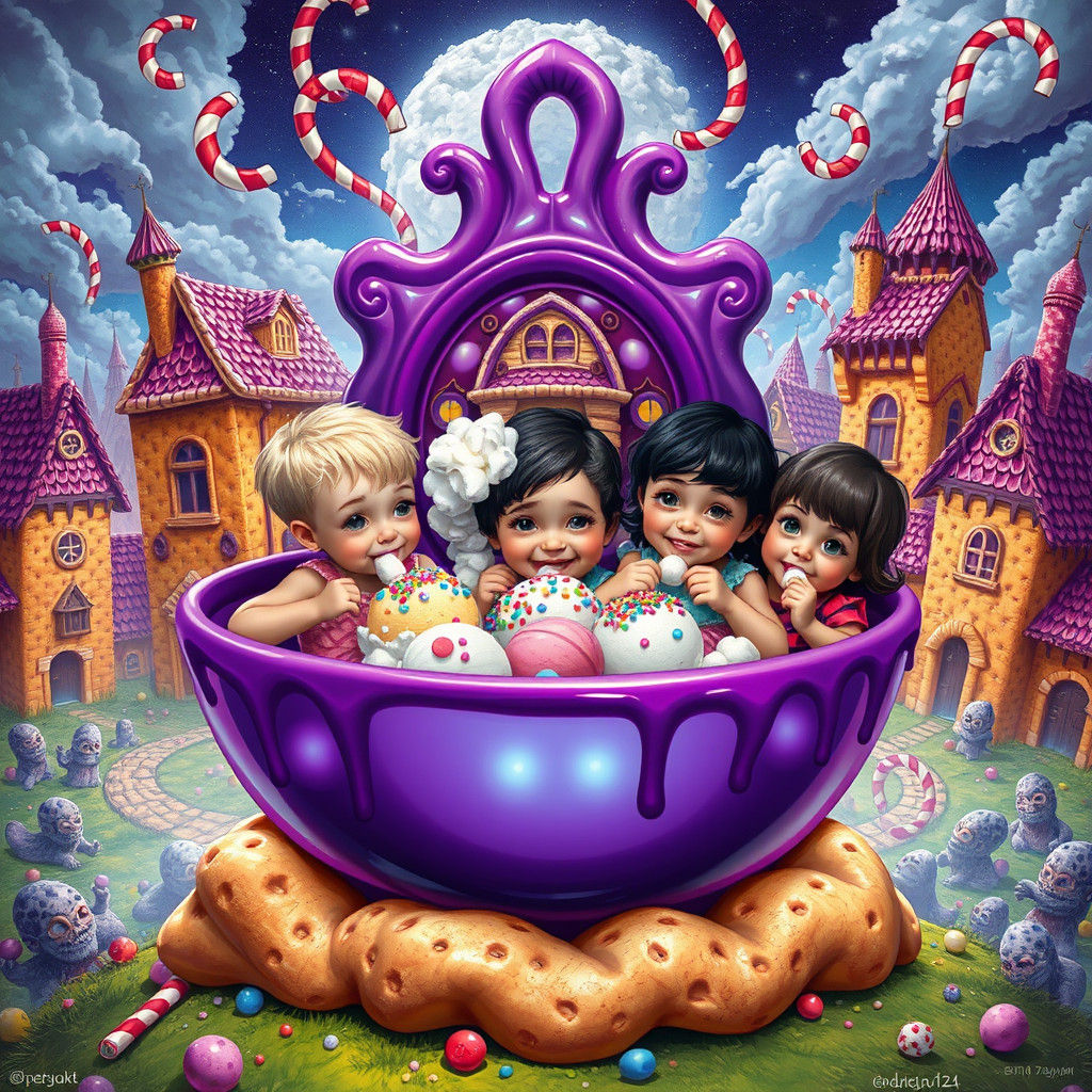 Dreamlike Children in Candyland Fantasy