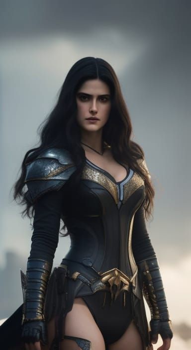 Yennefer in Iron Armor: Hyperrealistic Digital Portrait