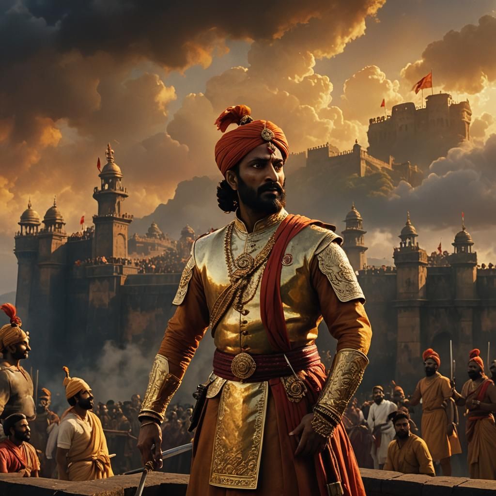 Shivaji Maharaj Gives Speech in Raja Ravi Varma Style