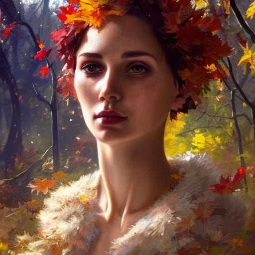 Beautiful Turkey Portrait in Autumnal Woods