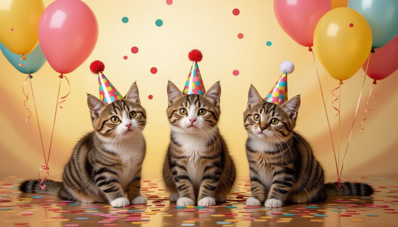 Cats Celebrate Cat Day in Surreal, Dreamlike Style