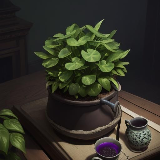 Cowplant Blooms in a Dark Garden Sanctuary