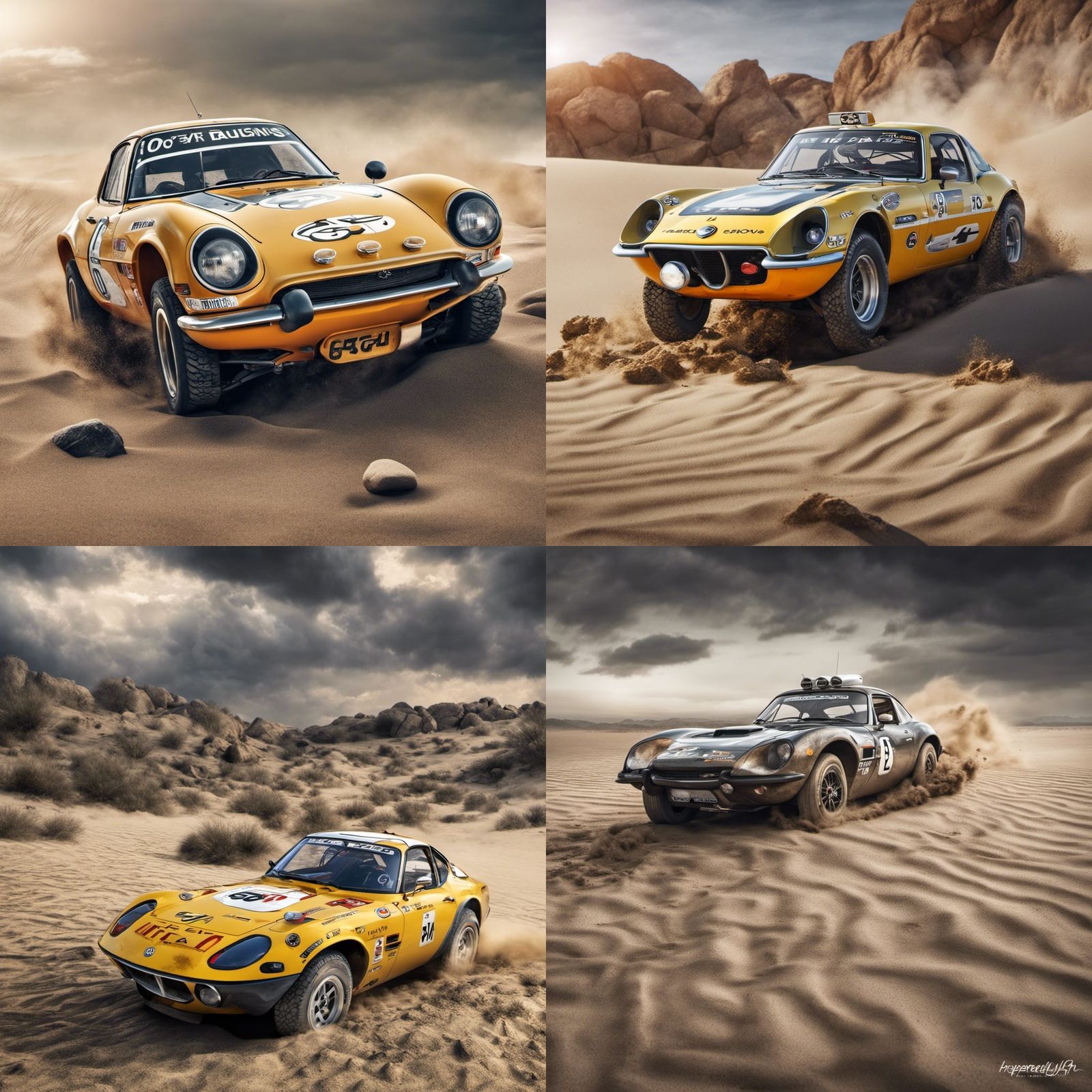 Opel GT Rally Car Racing on Rocky Terrain