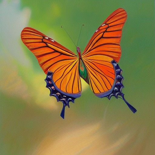 Human Butterfly in Oil Painting Style