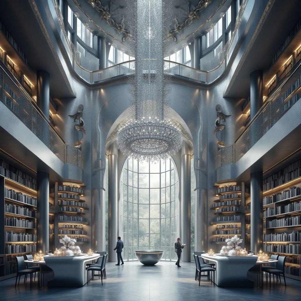 Epic Silver Glitter Library Grand Opening