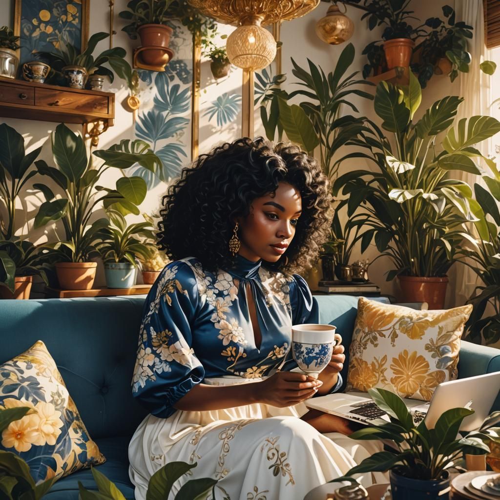 Retro Analog Portrait of a Woman with Laptop
