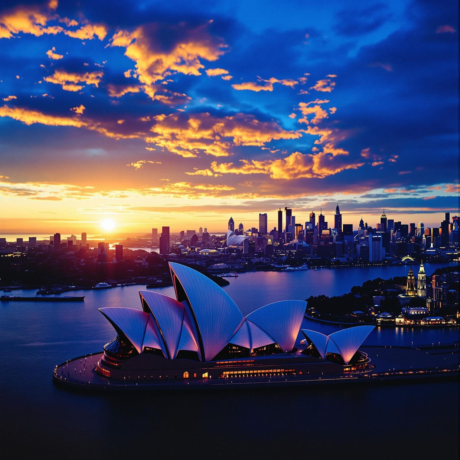 Sydney Opera House Sunset: Cinematic Cityscape