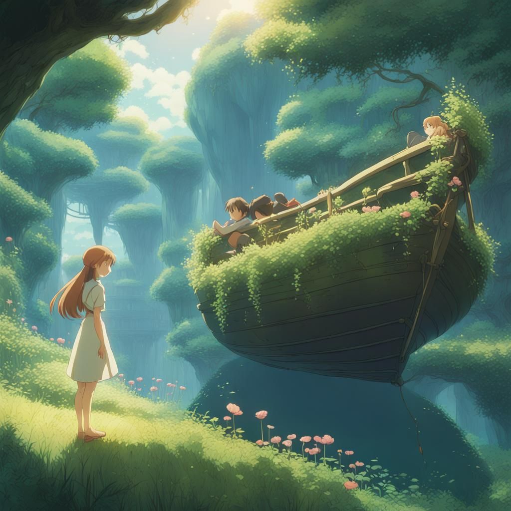 Thumbelina in Studio Ghibli Anime Style