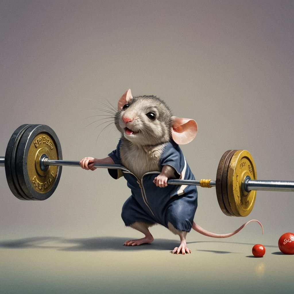 Mouse Weightlifter at Paris Olympics: Hyperrealistic Splash ...