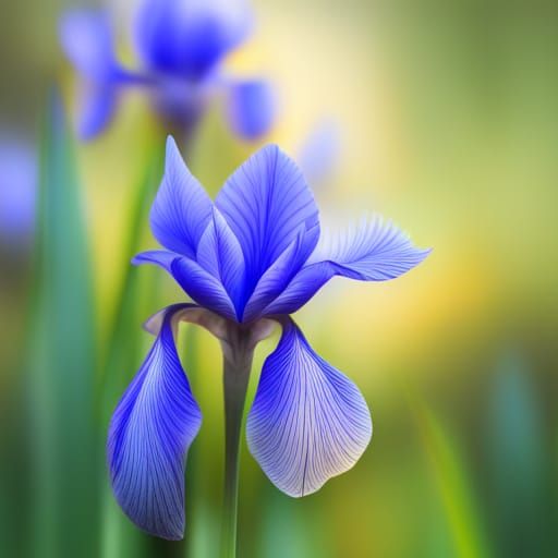 Detailed Photorealistic Blue Iris Flowers in Ultra HD