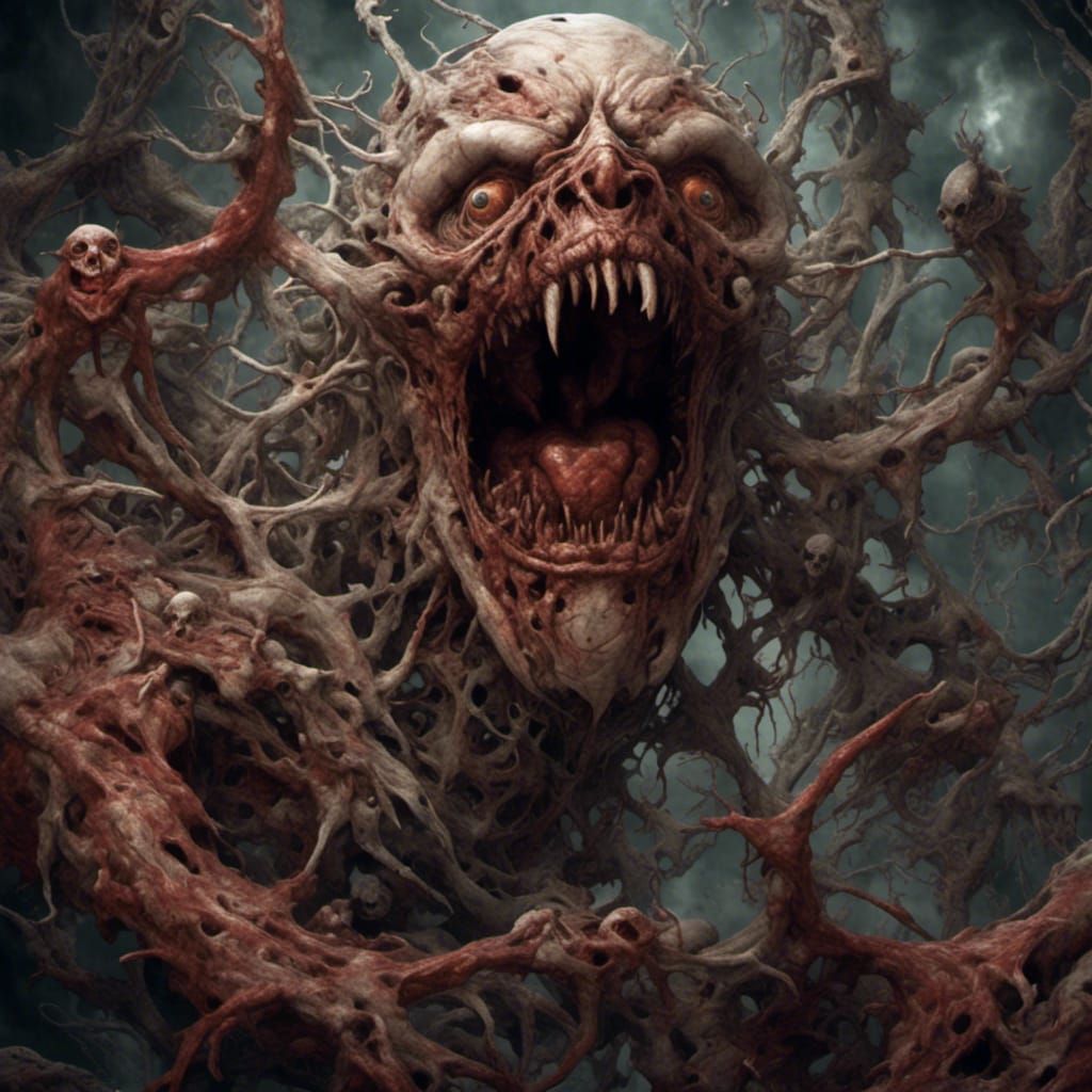 <lora:OutsideTheBox:1.0> lora:OutsideTheBox:1.0 (old hag), (sharp teeth) (evil eyes) (bloody mouth), obscenely grotesque...