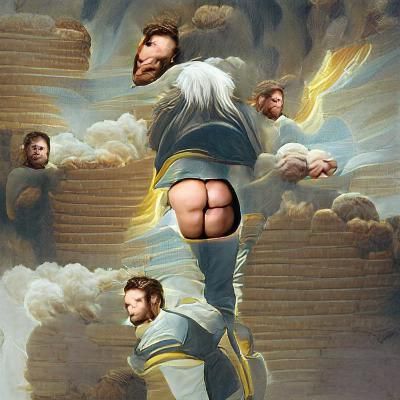 Stylized God of Butts Illustration