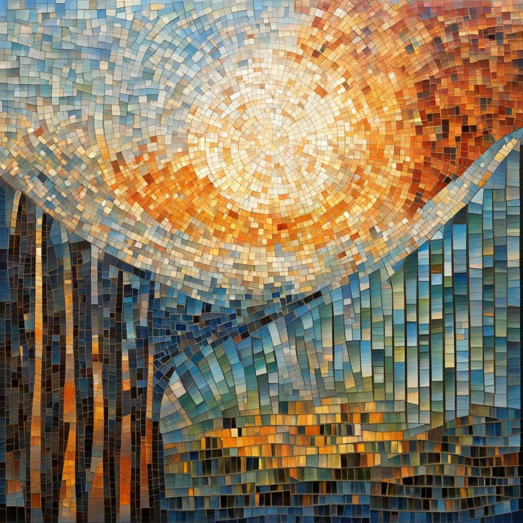 abstraction of the dawns early light, mosaic