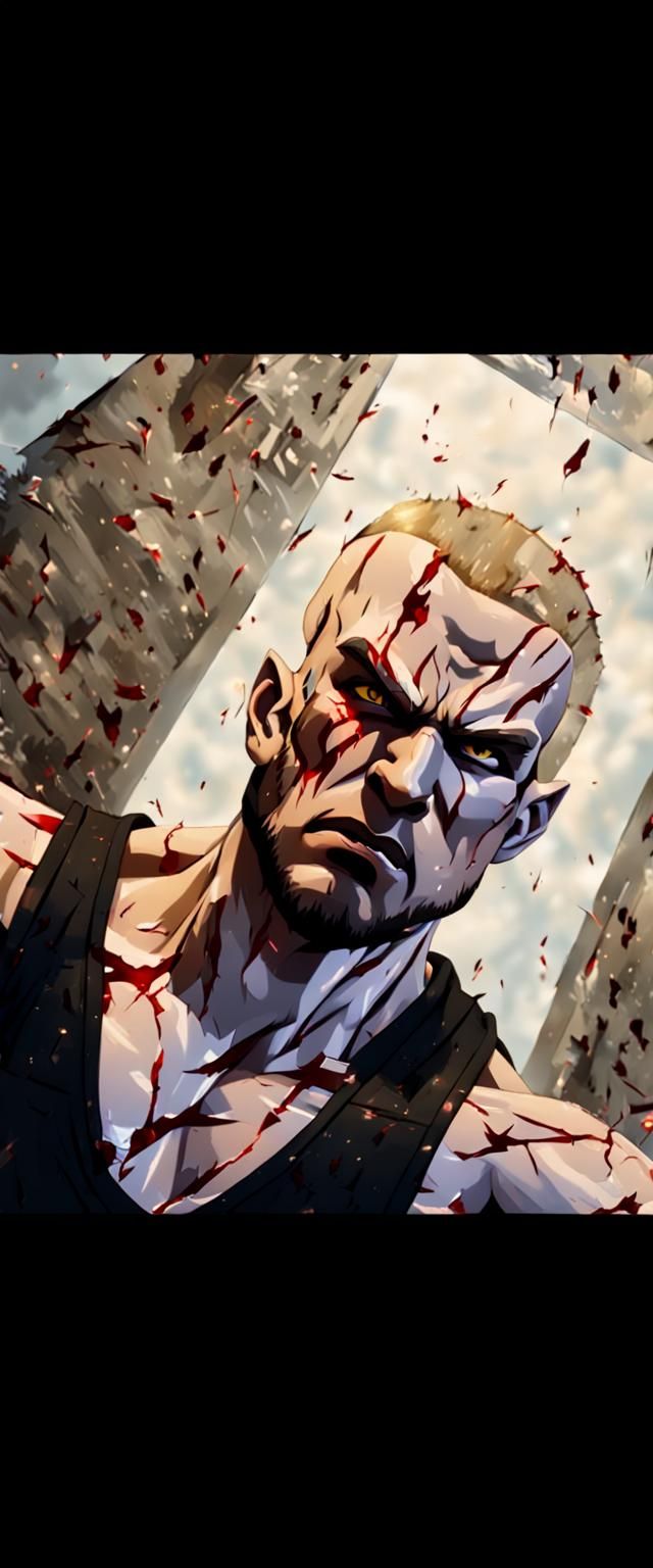 Super Saiyan Fighter with Lightning, Anime Style