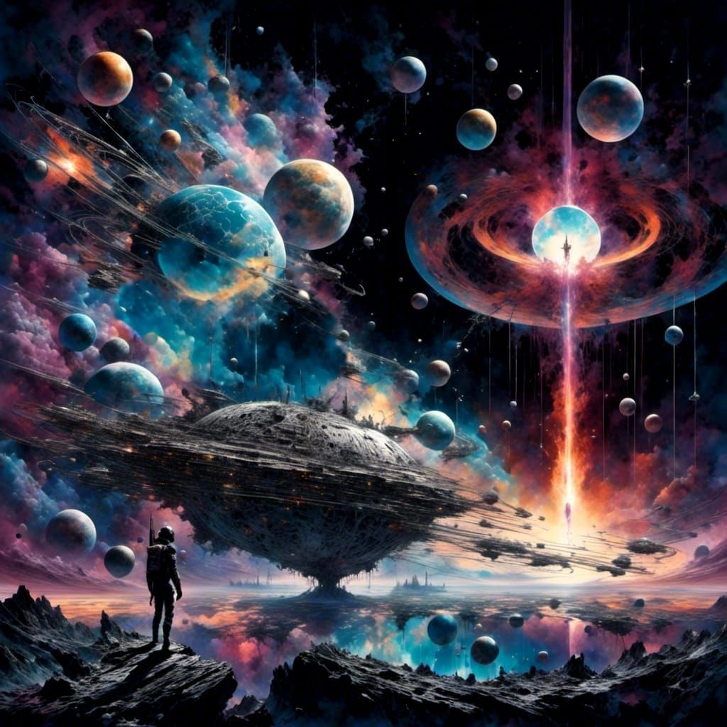 Maximalist Sci-Fi Cover: Magic Among the Stars