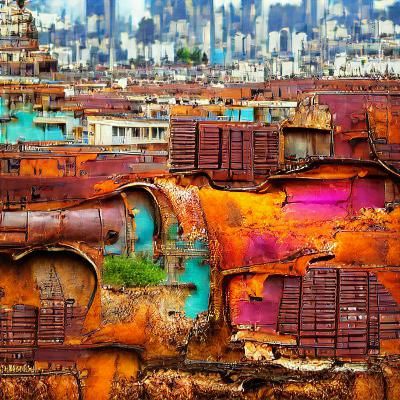 Colorful Rusting Cityscape
