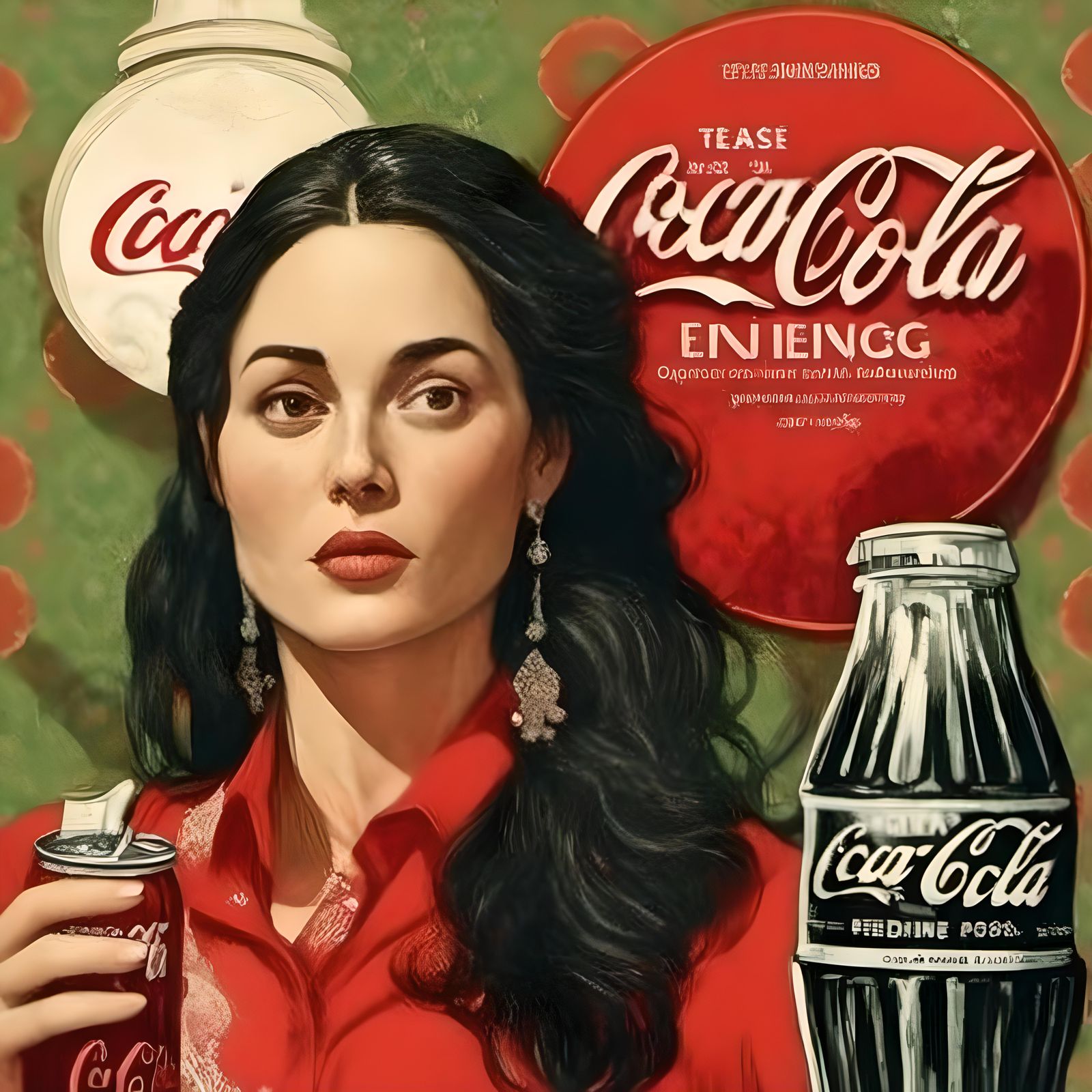 Woman Drinks Coca-Cola in Close-up Image
