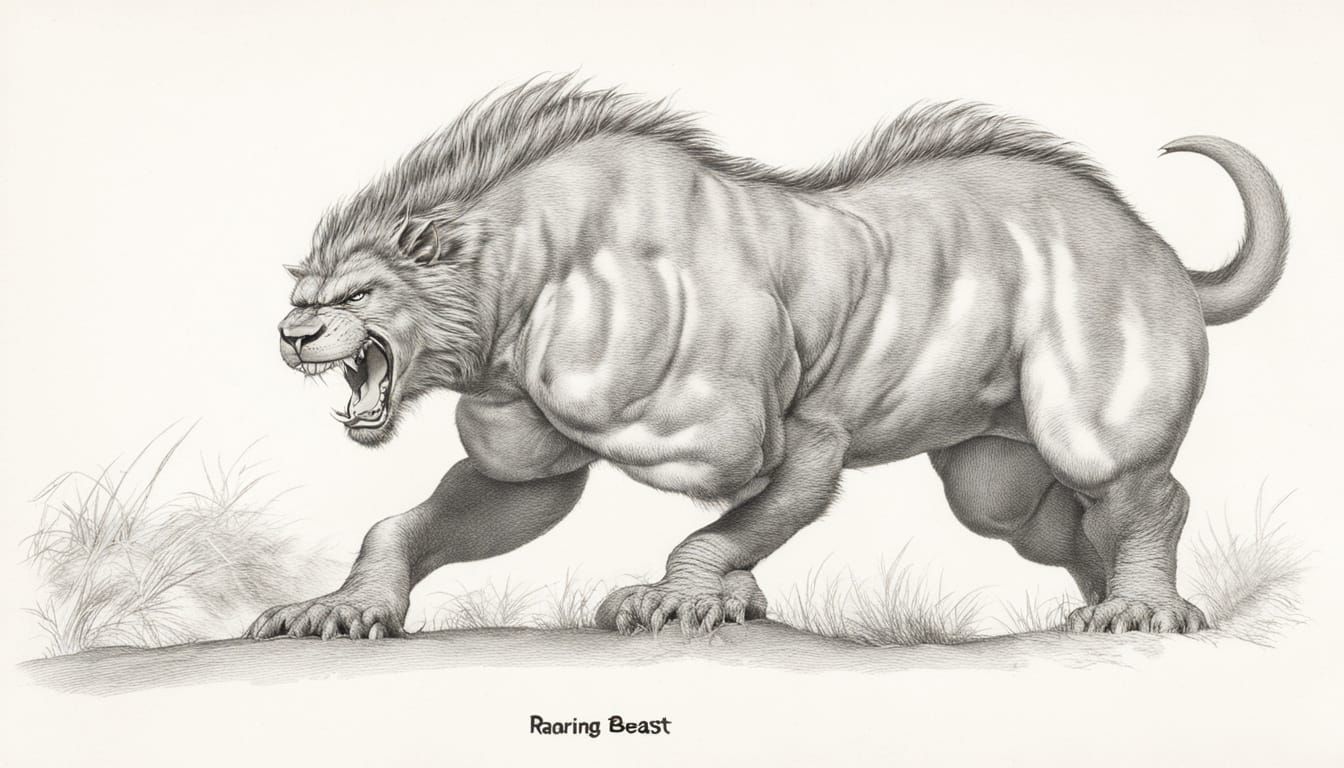 Vast Roaring Beast in Bernie Wrightson Style